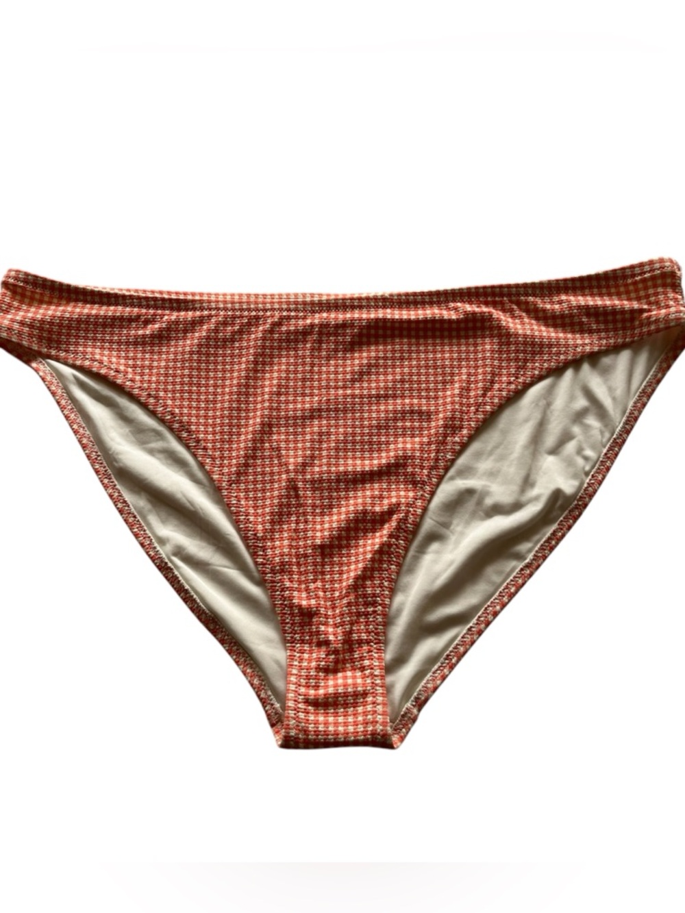 Old Navy Coral White Gingham Bikini Bottoms 3X Mid Rise Swim NWT